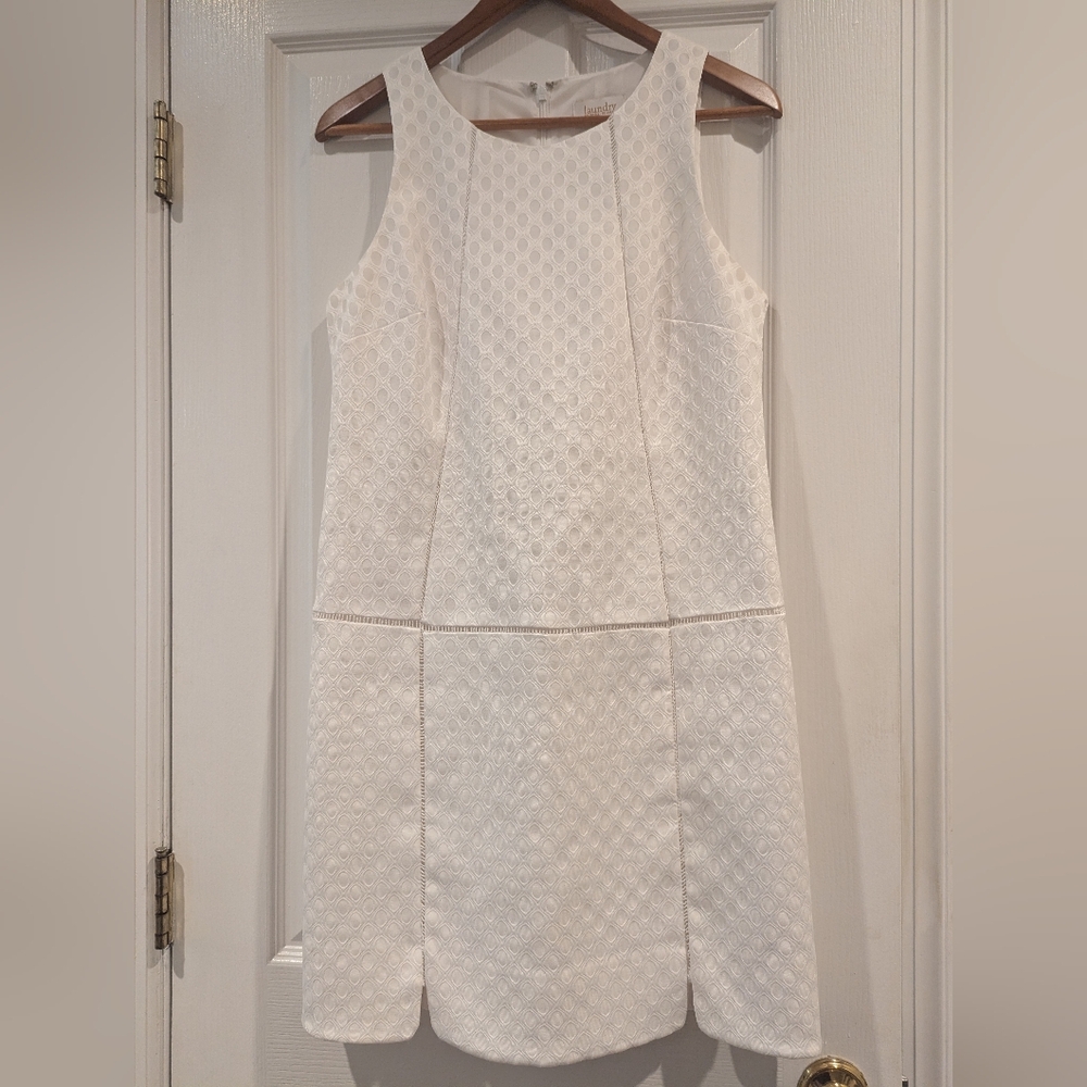 Laundry By Shelli Segal White Textured Mini Dress